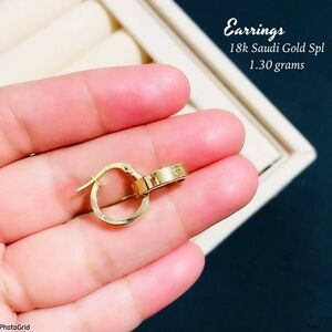 Real 18k Elegant Gold Hoop Earrings